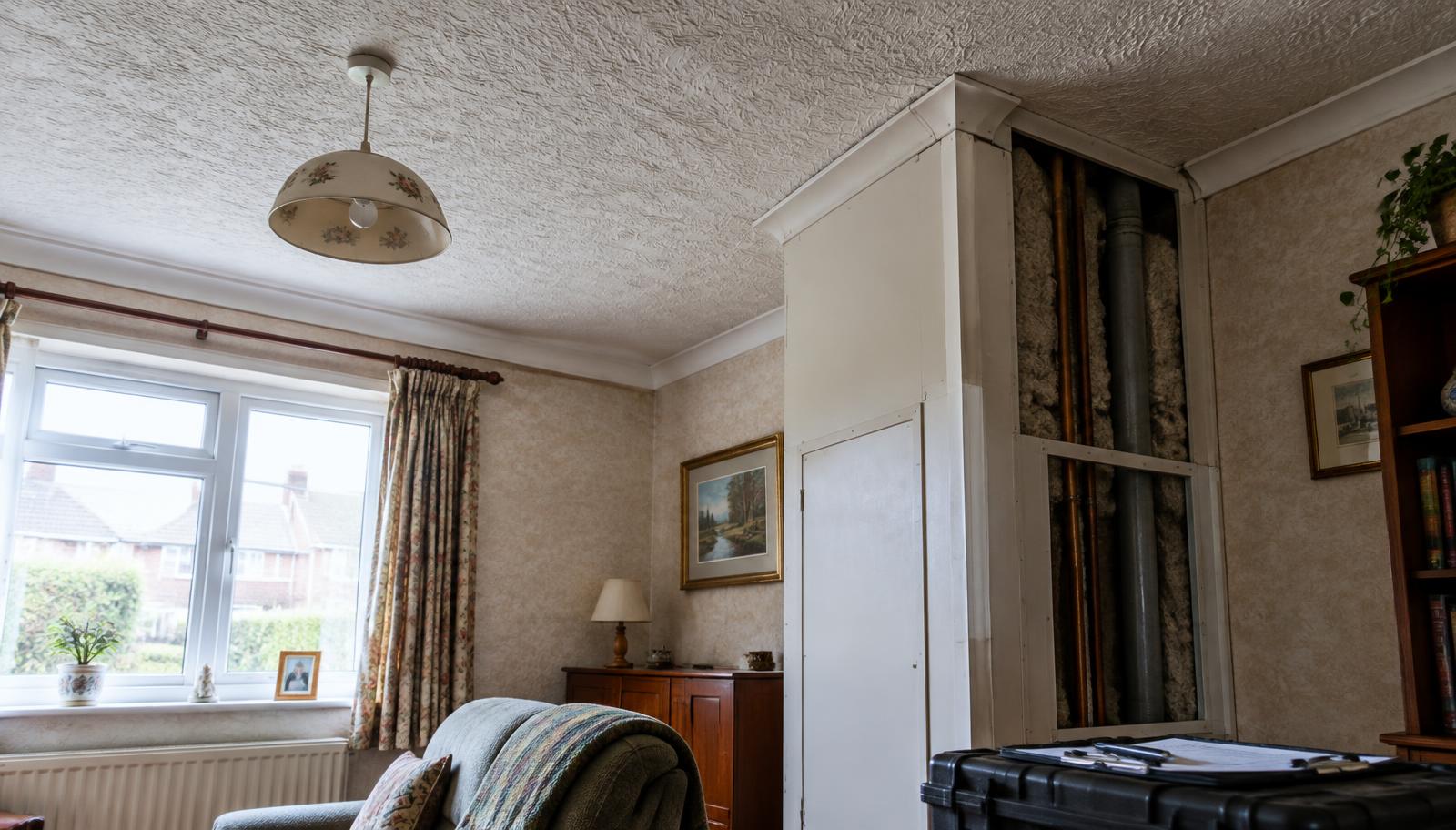 Older British interior materials considered during a visual home inspection