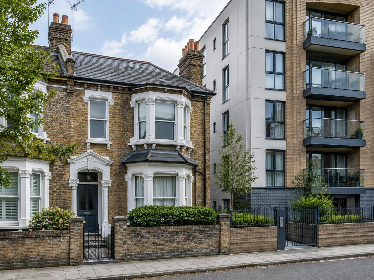 Victorian home and modern apartments illustrating Croydon's varied property market
